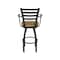 Holland Bar Stool Co Jackie with Arms 36 in. Swivel Bar Stool with Black Wrinkle Finish and Canter Saddle Seat 415 - alternate 2